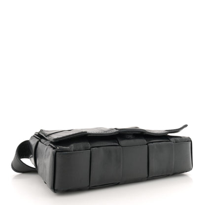 Bottega Veneta Paper Calfskin Maxi Intreccio Small Cassette Crossbody Bag Black 4 of 13