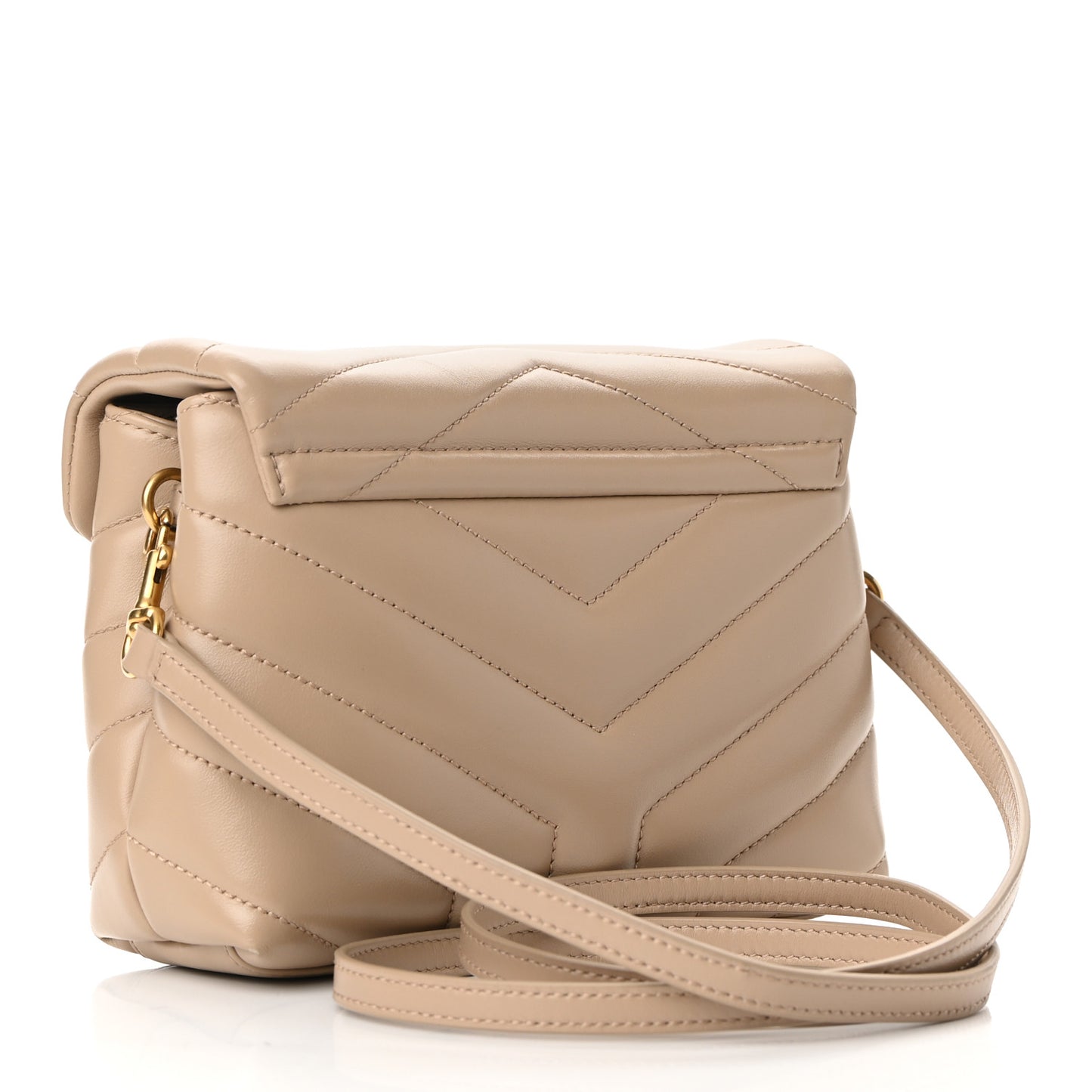 Calfskin Y Quilted Monogram Toy Loulou Crossbody Bag Dark Beige