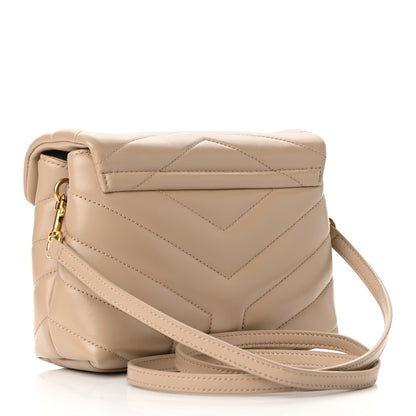 Saint Laurent Calfskin Y Quilted Monogram Toy Loulou Crossbody Bag Dark Beige 2 of 9