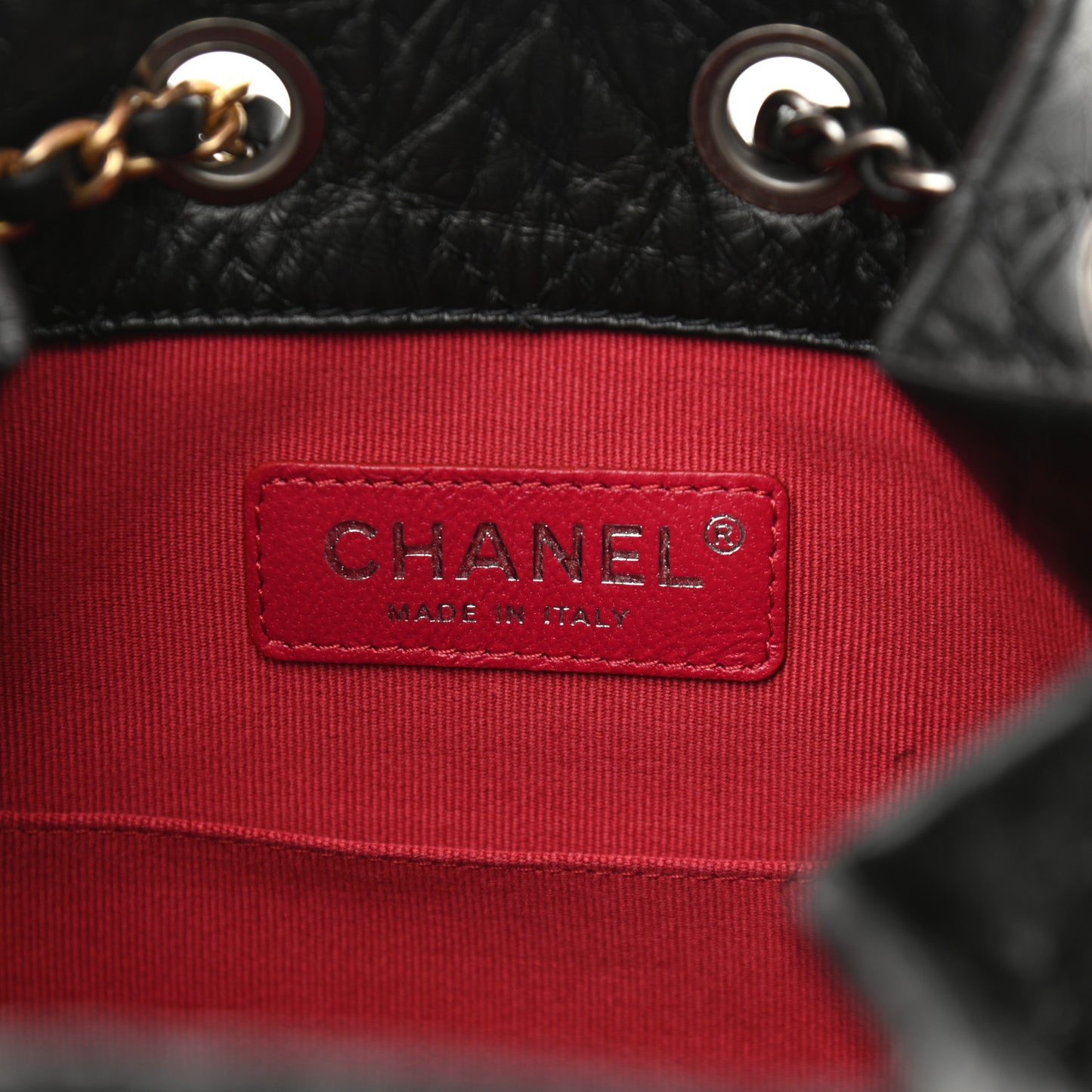 Aged Calfskin Quilted Small Gabrielle Backpack Black