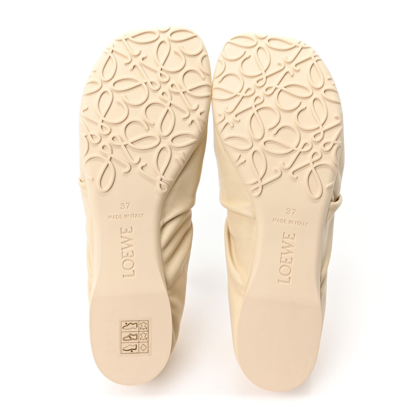 Lambskin Pebble Ballerina Flats 37 Dough