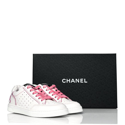 Chanel Calfskin Womens Logo Sneakers 36 White Pink 10 of 10