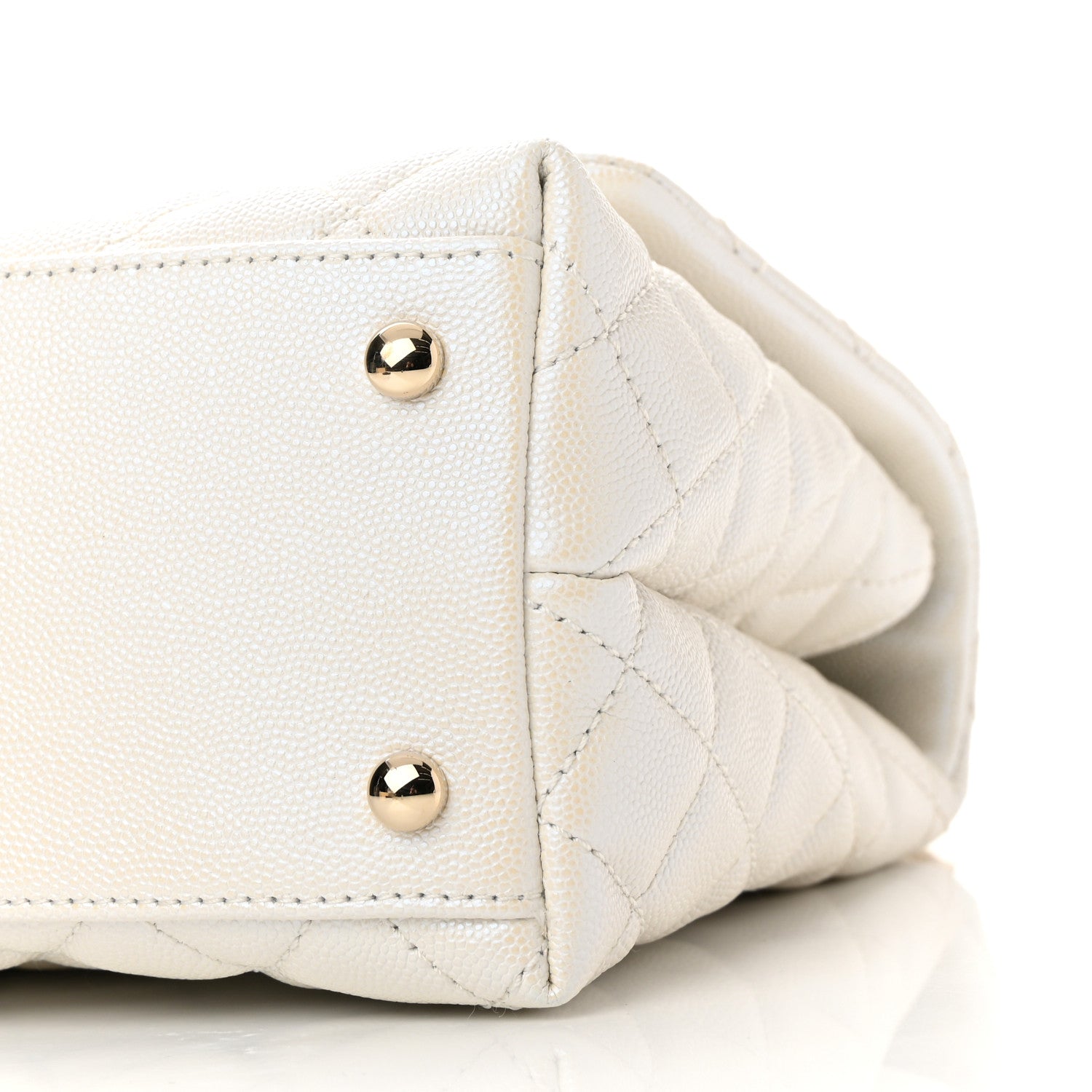 Chanel Iridescent Caviar Quilted Small Coco Handle Flap White 9 of 10