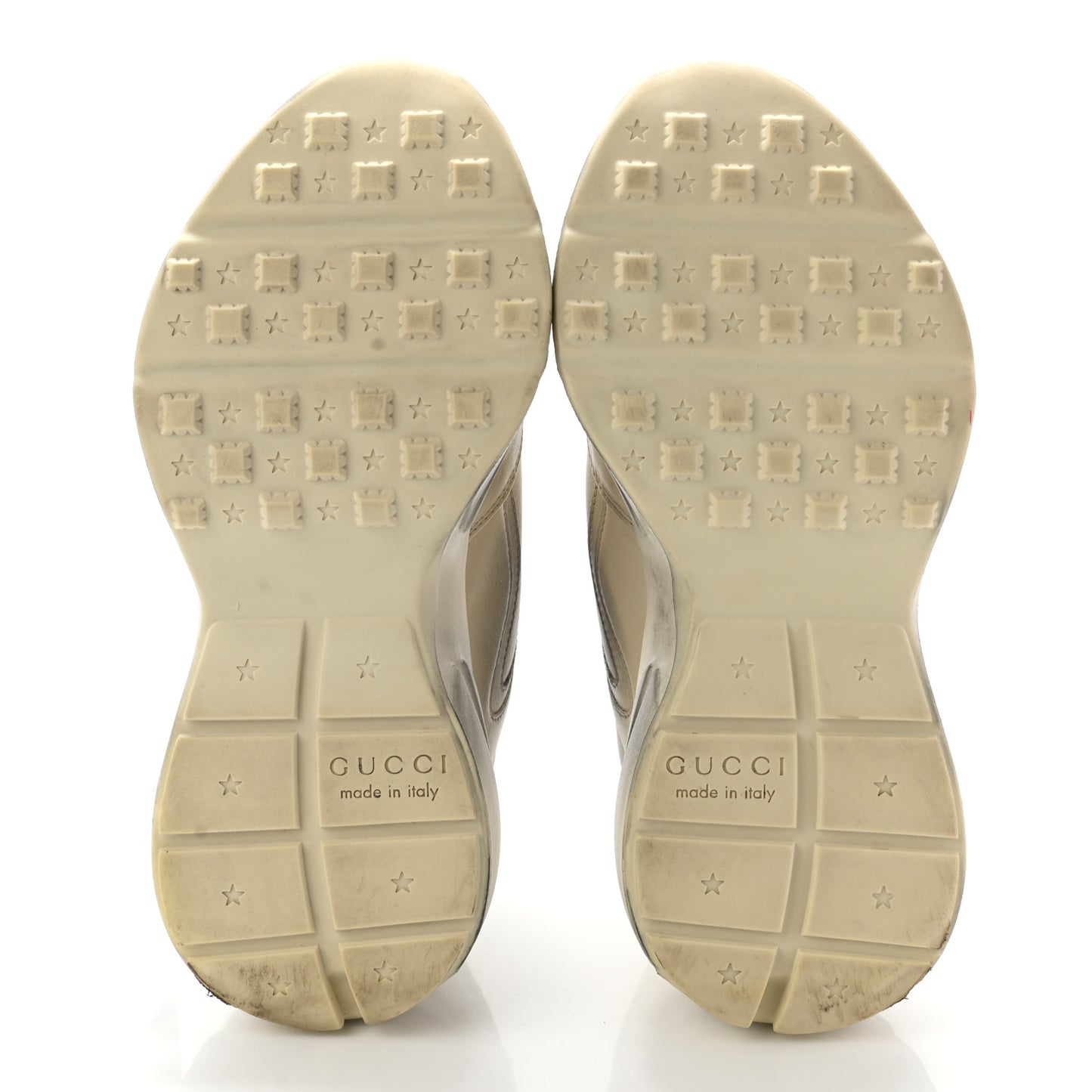 Calfskin Mouth Print Womens Rhyton Sneakers 36 Ivory