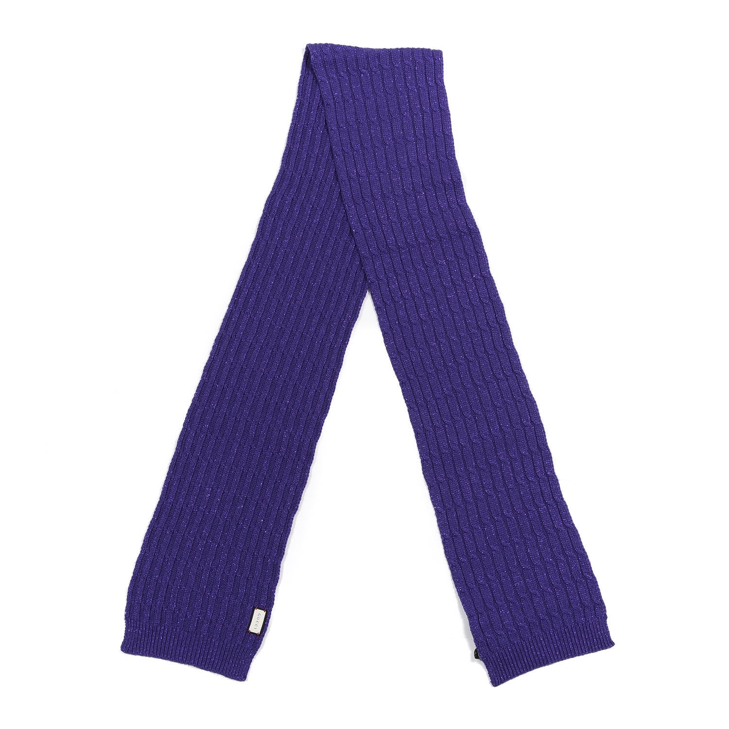 Gucci Wool Knit Shine Reg Scarf Parma Violet Dark Purple 2 of 4