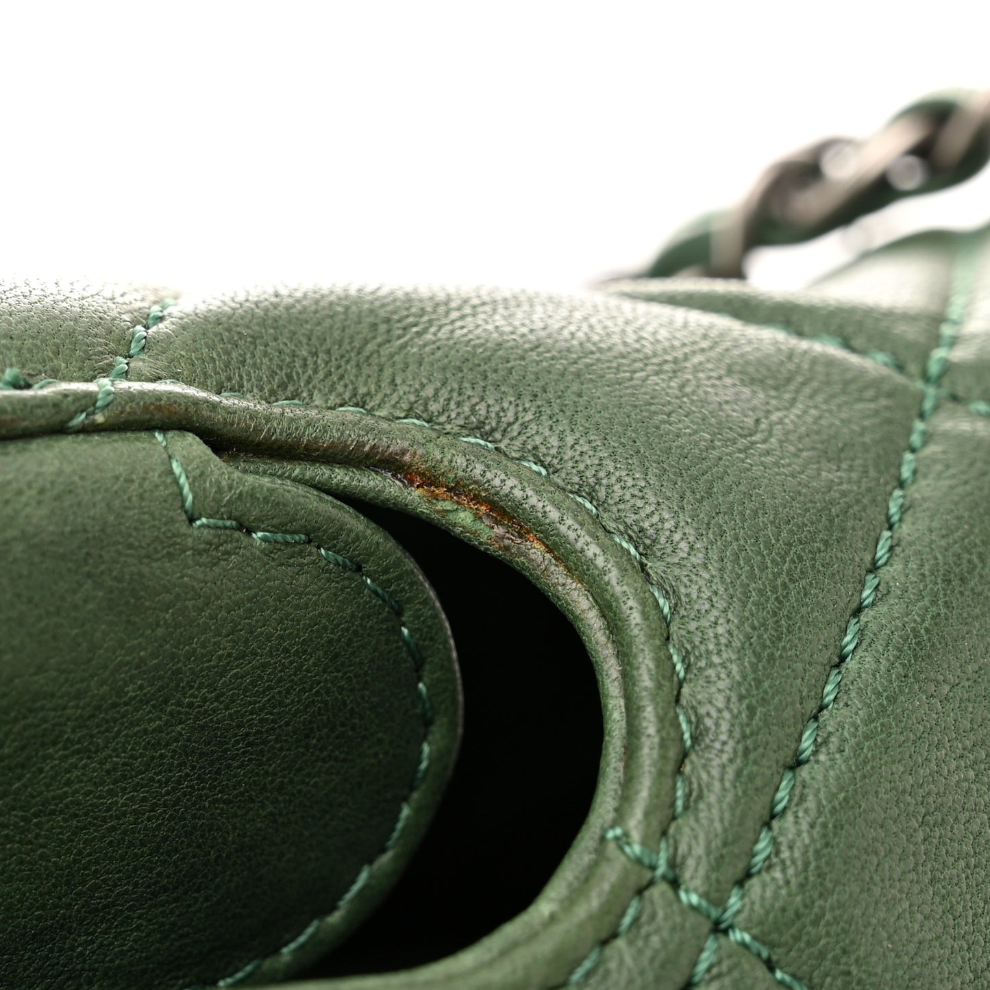 Washed Lambskin Quilted Maxi Take Away Flap Green