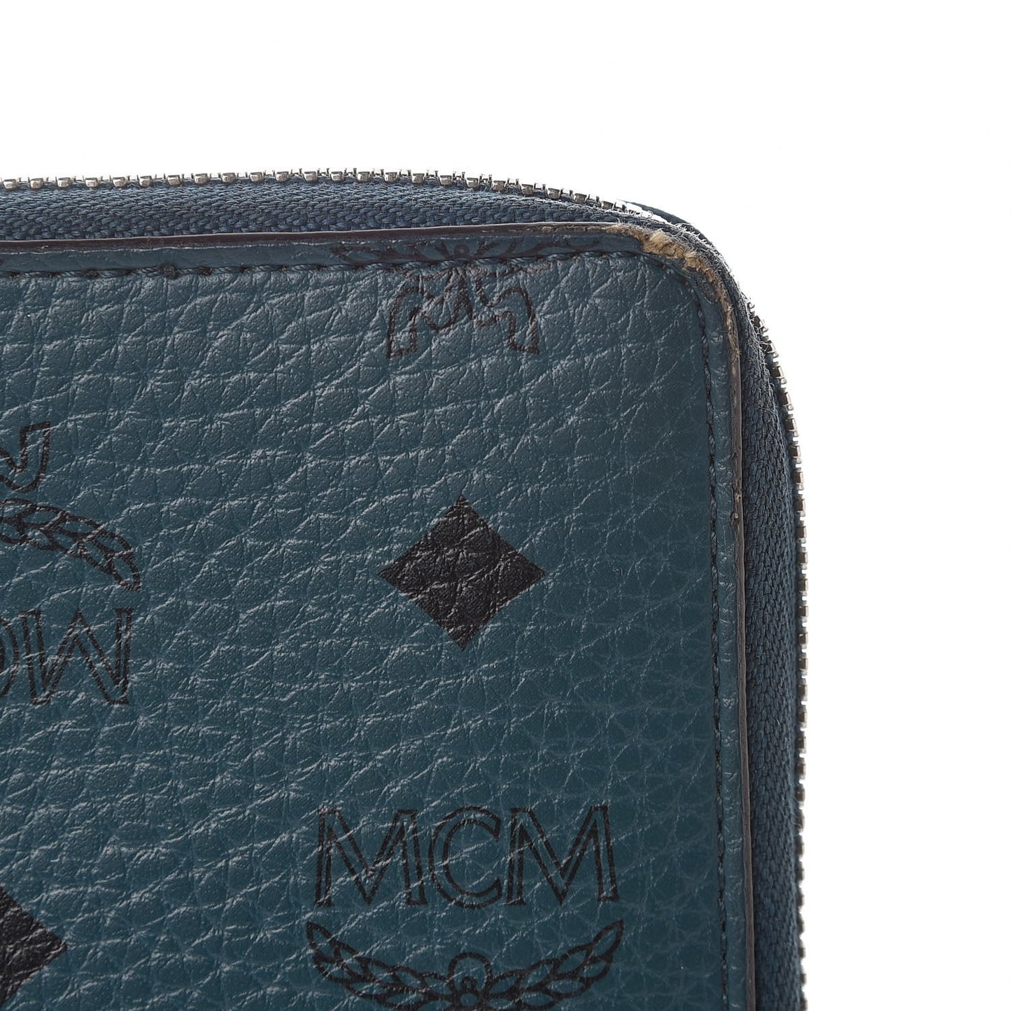 Heritage Visetos Large Zip Around Wallet Blue