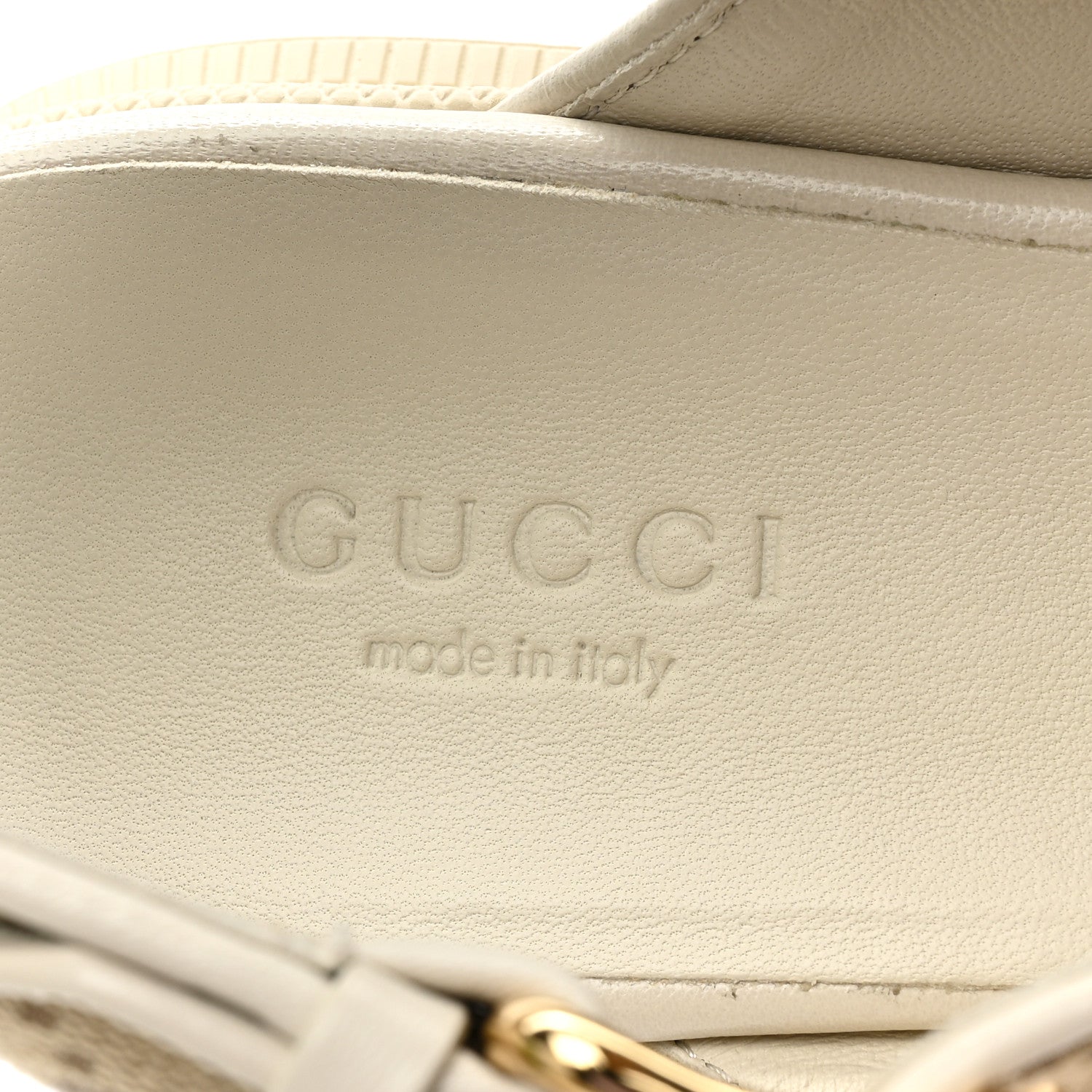 Gucci Monogram Granada Kid Trip 40/72mm Lug Sole Sandals 38 Beige Ebony Mystic White 7 of 11