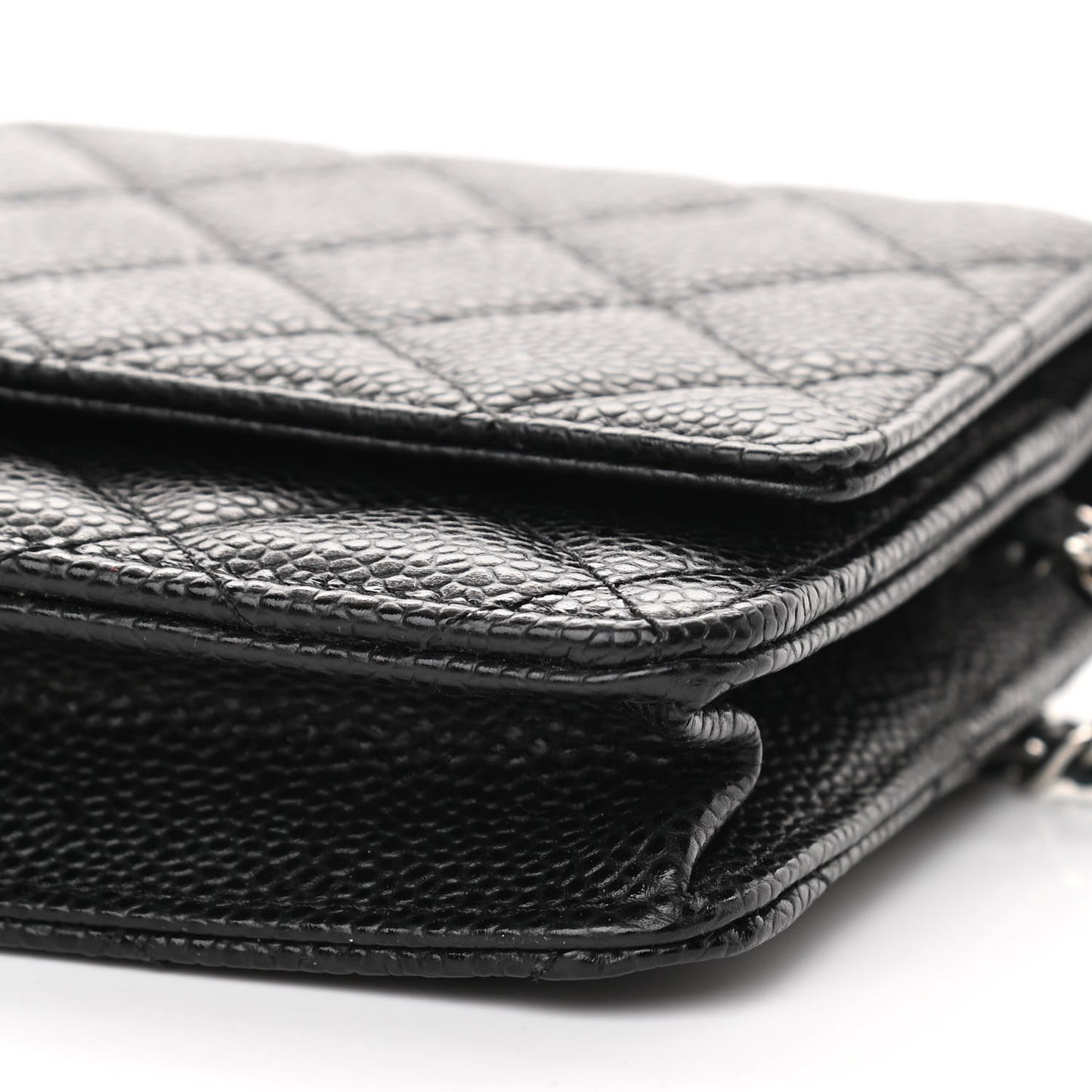 Caviar Quilted Wallet On Chain WOC Black