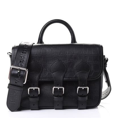 Mulberry x ACNE STUDIOS Crocodile Embossed Calfskin Messenger Bag Black 1 of 4
