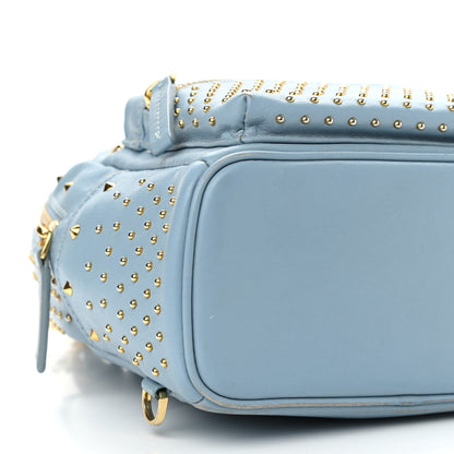 MCM Calfskin Stud X-Mini Stark Bebe Boo Backpack Sky Blue 9 of 13