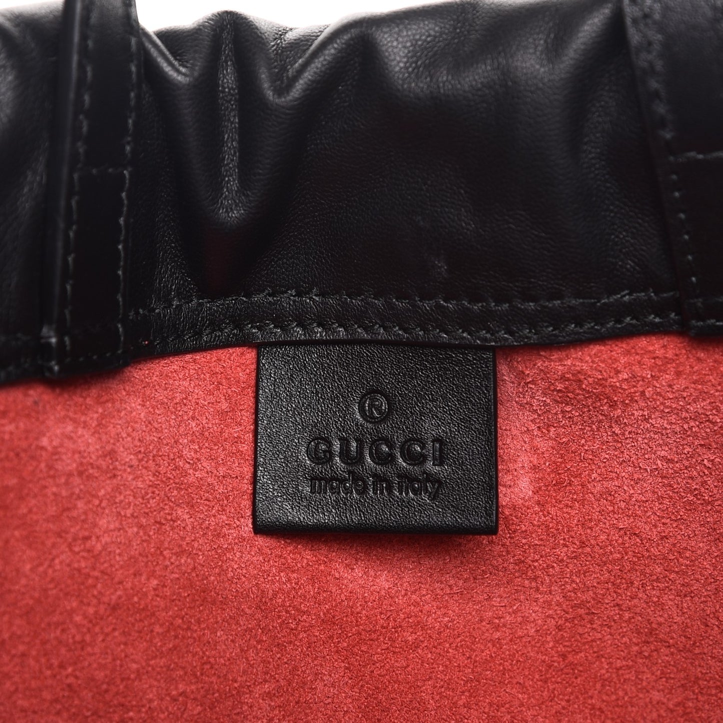 Calfskin Coco Capitan Logo Drawstring Backpack Hibiscus Red