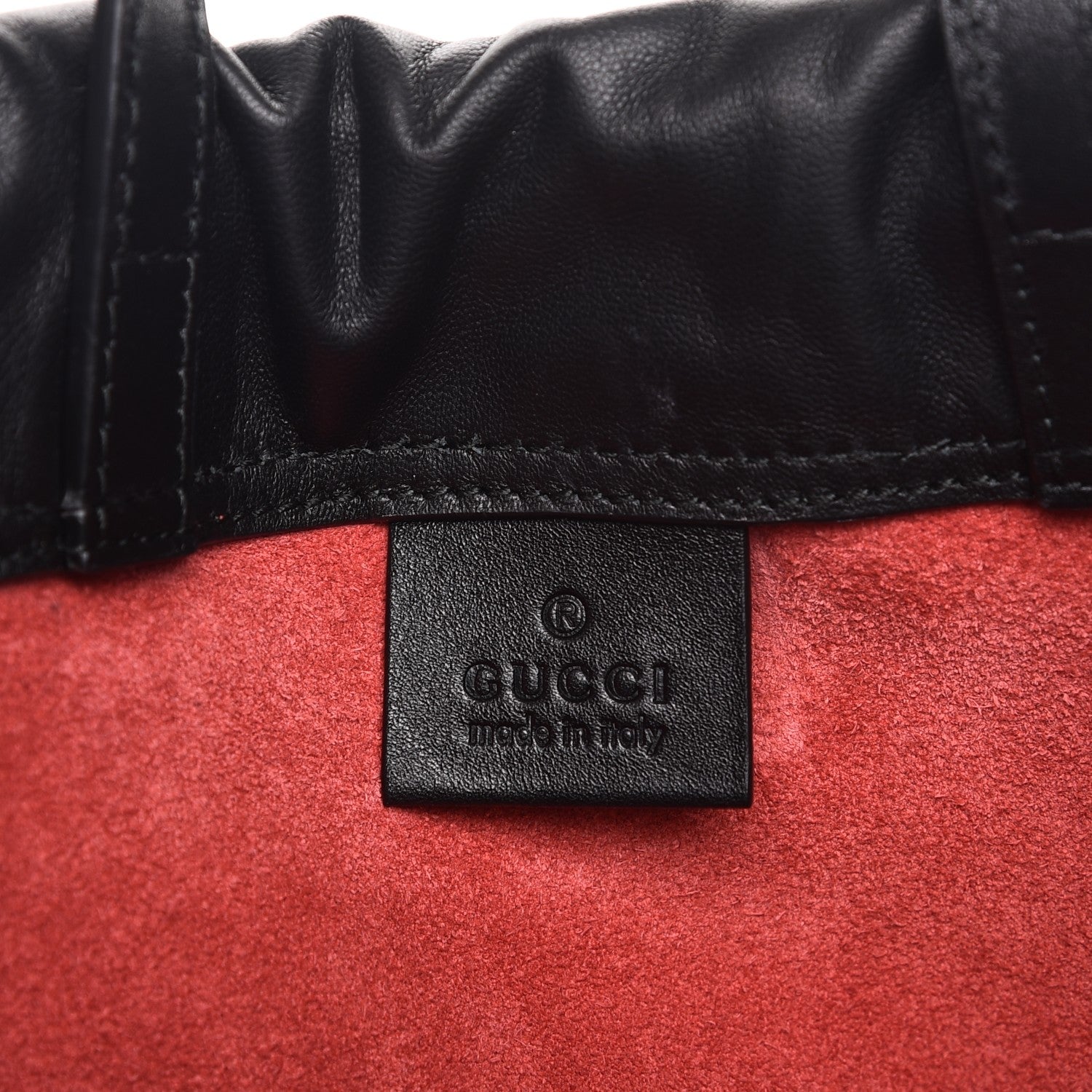 Gucci Calfskin Coco Capitan Logo Drawstring Backpack Hibiscus Red 5 of 6