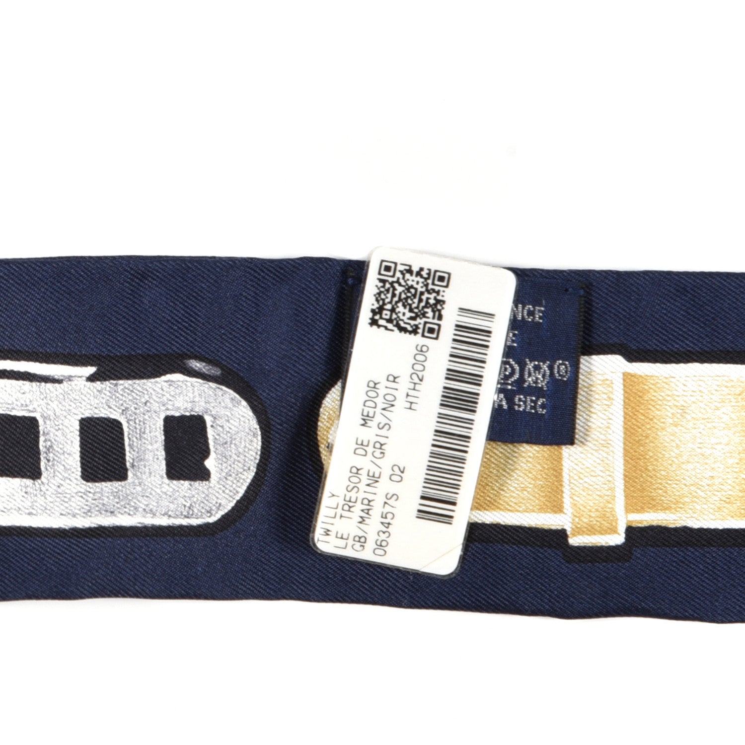 Hermes Silk Le Tresor De Medor Twilly Marine Gris Black 3 of 3