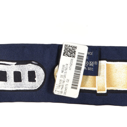 Hermes Silk Le Tresor De Medor Twilly Marine Gris Black 3 of 3