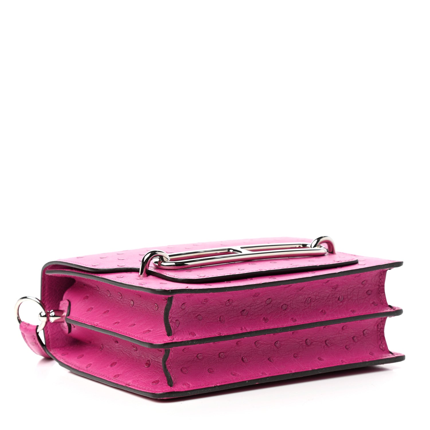 Hermes Ostrich Mini Sac Roulis Rose Pourpre 4 of 10