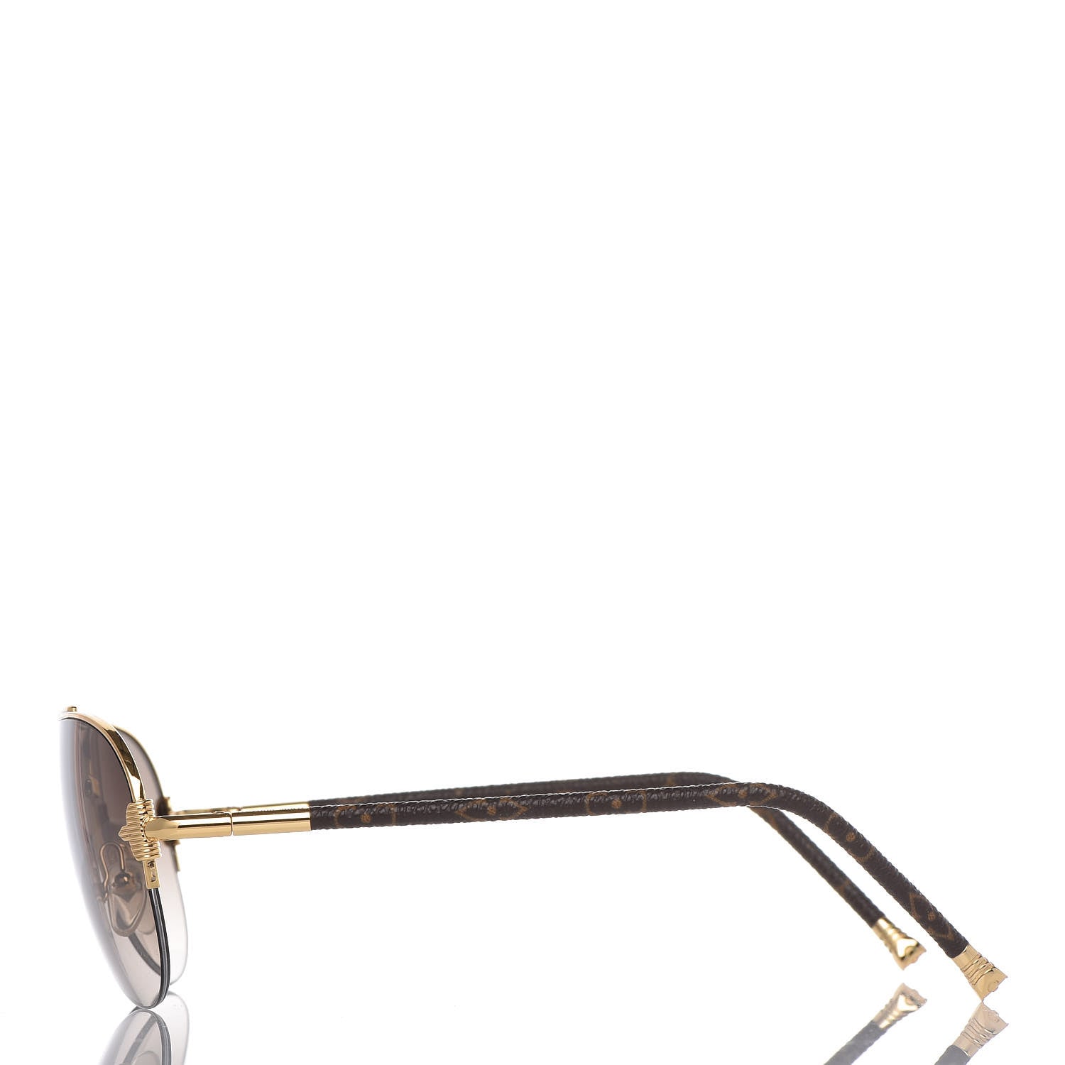Louis Vuitton Monogram Petite Viola Pilote Aviator Sunglasses Z0571U Brown 3 of 7