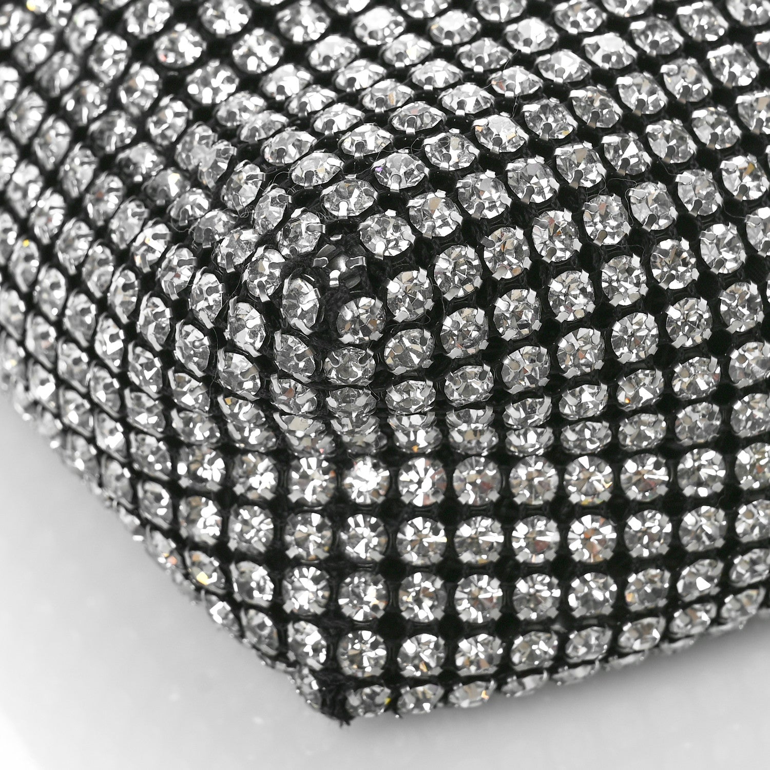 Alexander Wang Mesh Crystal Rhinestone Mini Heiress Pouch Black Silver 7 of 10