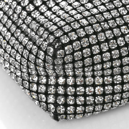 Alexander Wang Mesh Crystal Rhinestone Mini Heiress Pouch Black Silver 7 of 10