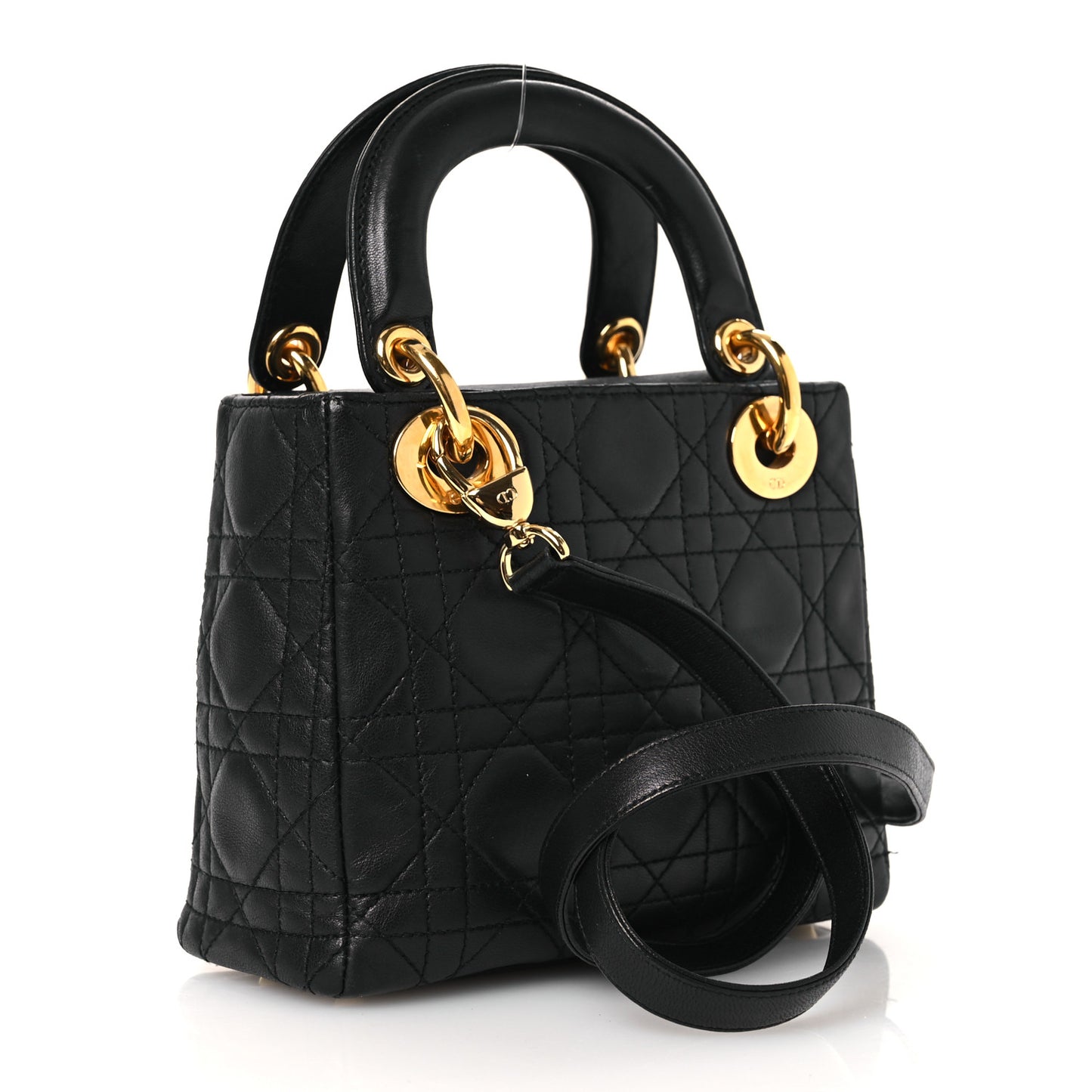 Lambskin Cannage Mini Lady Dior Black