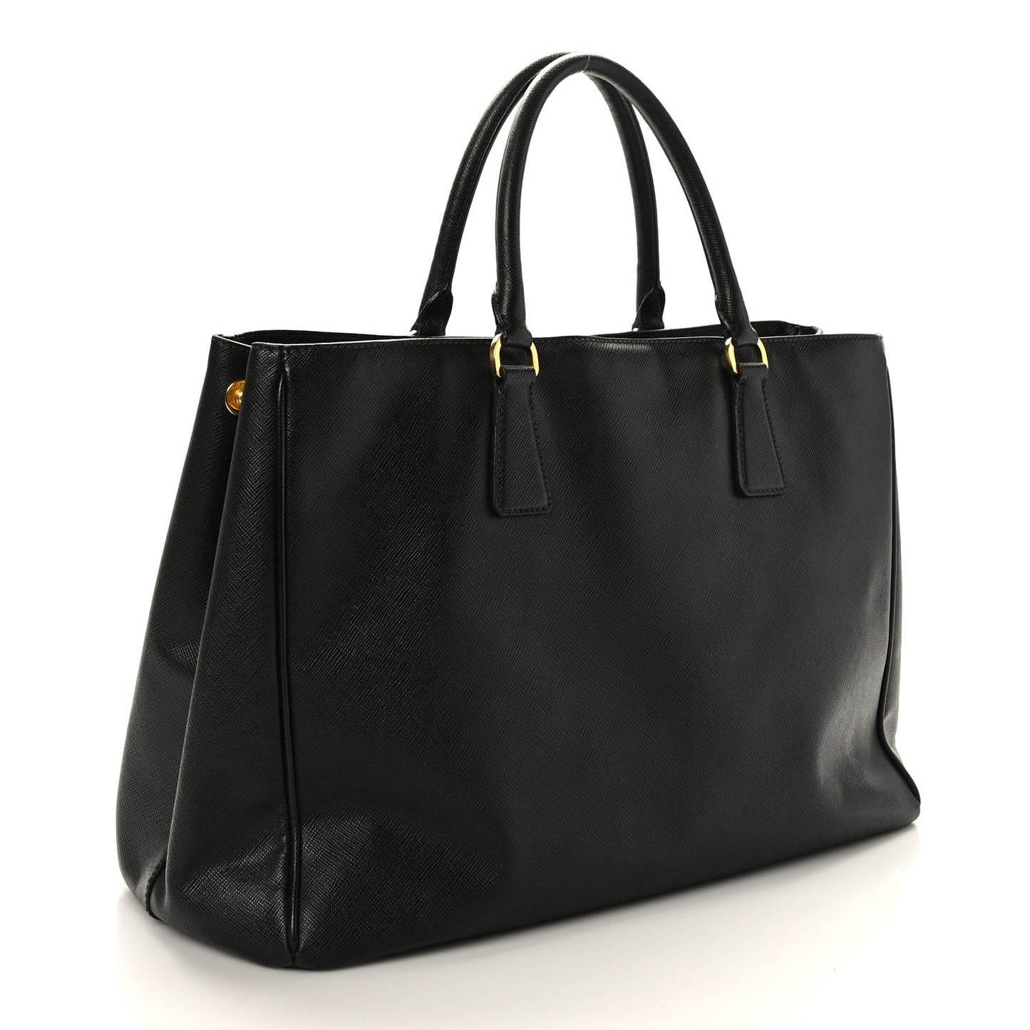 Saffiano Large Galleria Double Zip Tote Black