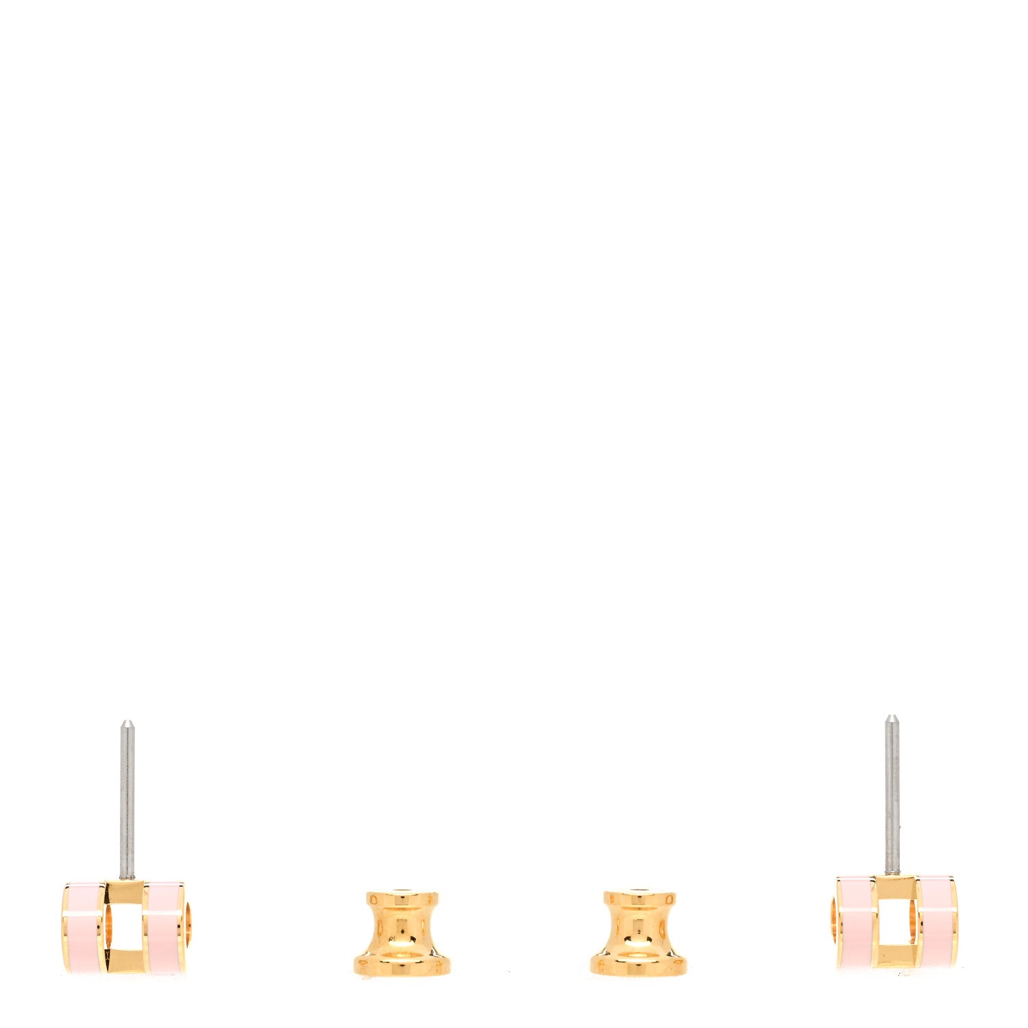 Hermes Rose Gold Lacquered Mini Pop H Earrings Rose Sakura 4 of 5