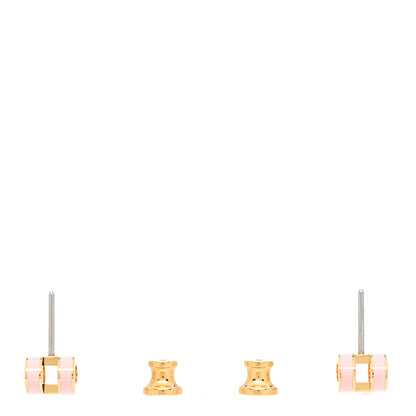 Hermes Rose Gold Lacquered Mini Pop H Earrings Rose Sakura 4 of 5