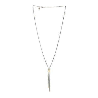 David Yurman Sterling Silver 18K Yellow Gold Petite X Lariat Necklace 3 of 5