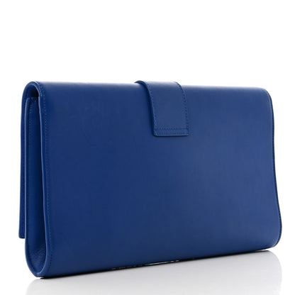 Saint Laurent Calfskin Classic Y Ligne Clutch Royal Blue 3 of 7