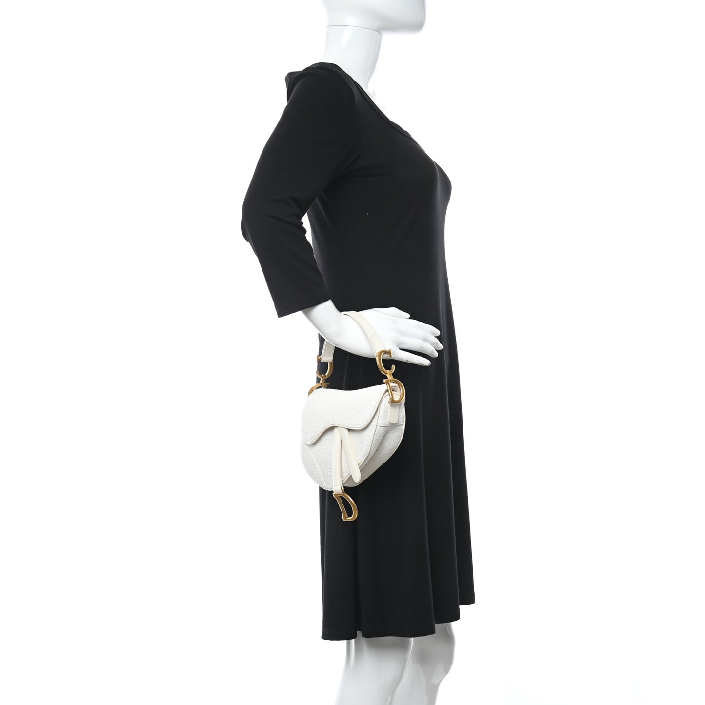 Oblique Mini Saddle Bag White