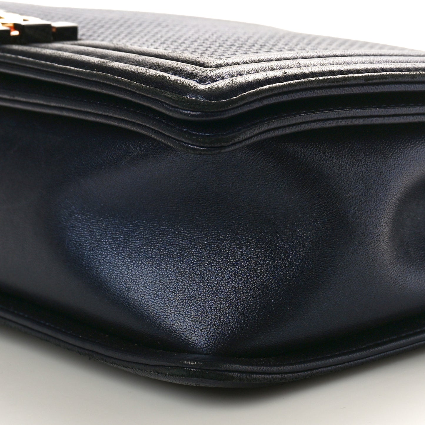 Lambskin Embossed New Medium Boy Cube Flap Navy