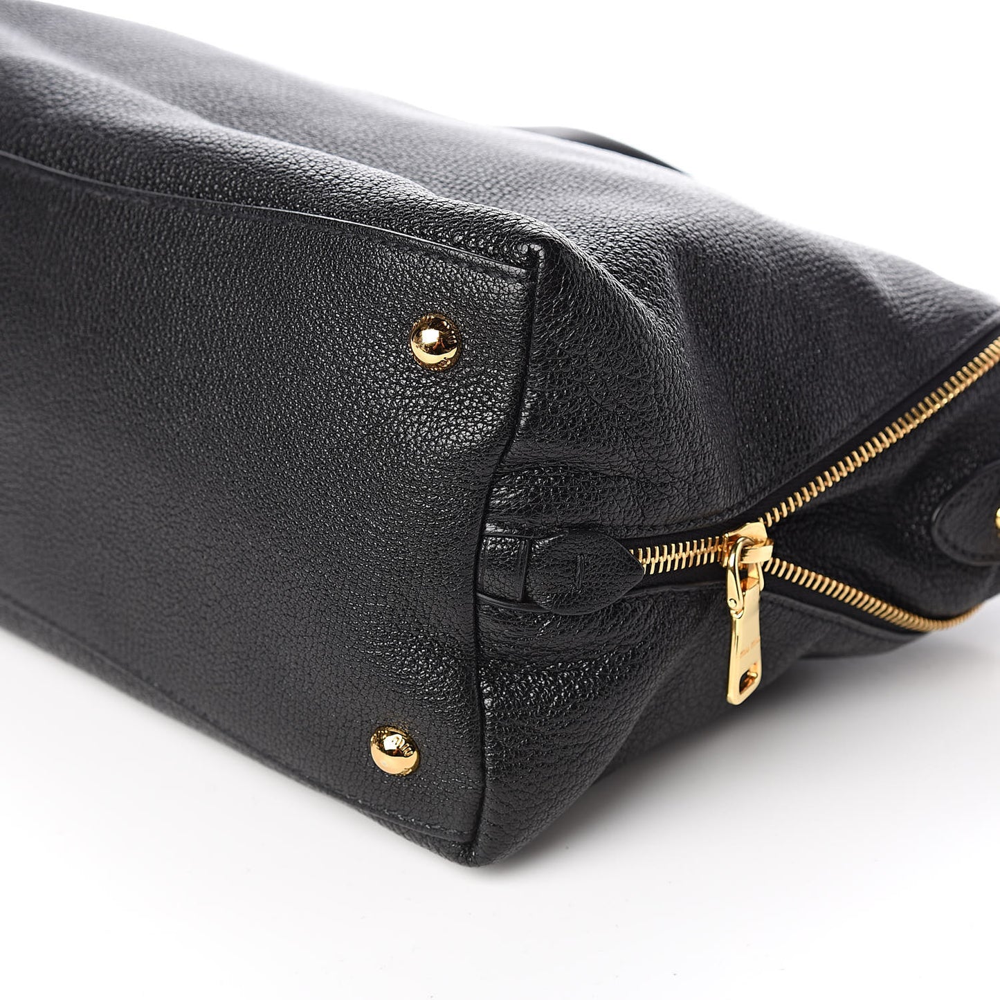 Goatskin Madras Zip Tote Black