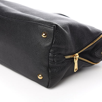 Miu Miu Goatskin Madras Zip Tote Black 9 of 10