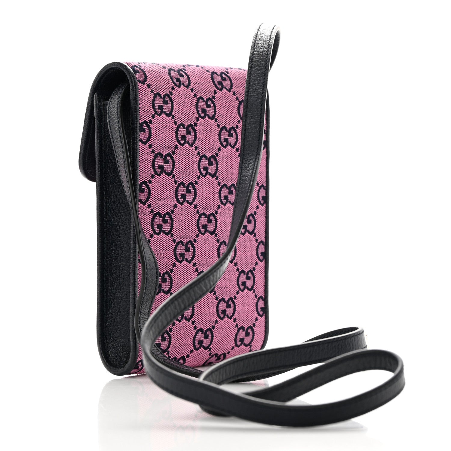 Gucci Monogram Multicolor Textured Calfskin Mini Retro Interlocking G Crossbody Bag Pink 3 of 11