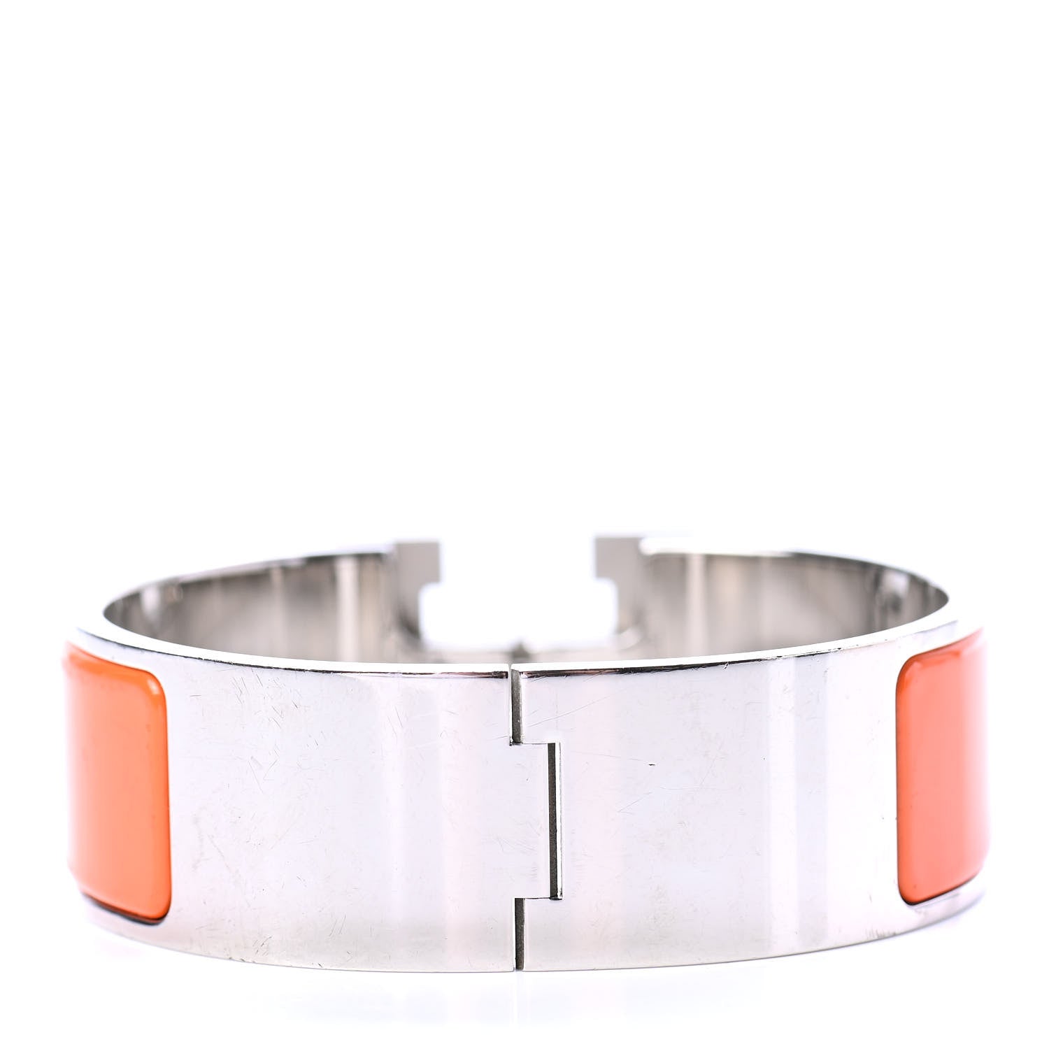 Hermes Enamel Wide Clic Clac H Bracelet PM Orange 2 of 3