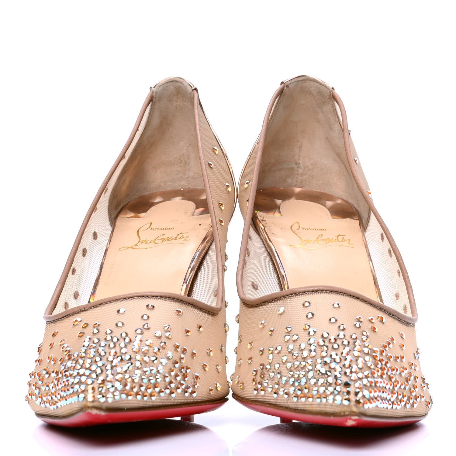 Christian Louboutin Crystal Strass Follies 85 Pumps 39.5 Nude 2 of 6