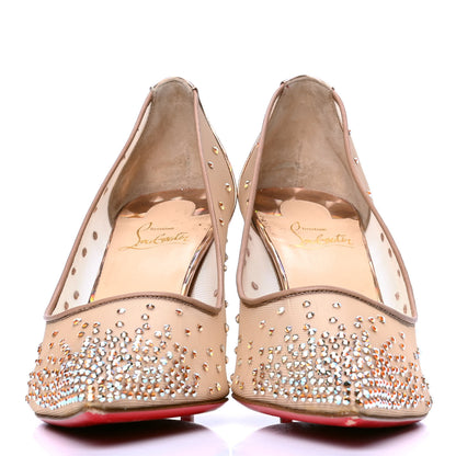 Christian Louboutin Crystal Strass Follies 85 Pumps 39.5 Nude 2 of 6
