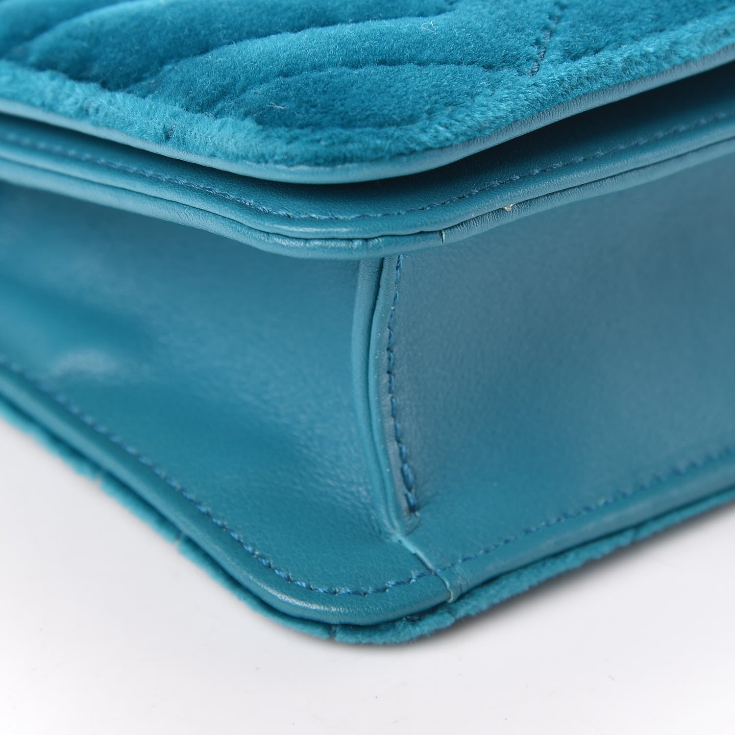 Gucci Velvet Matelasse GG Marmont Mini Bag Pavone Cyan 8 of 11