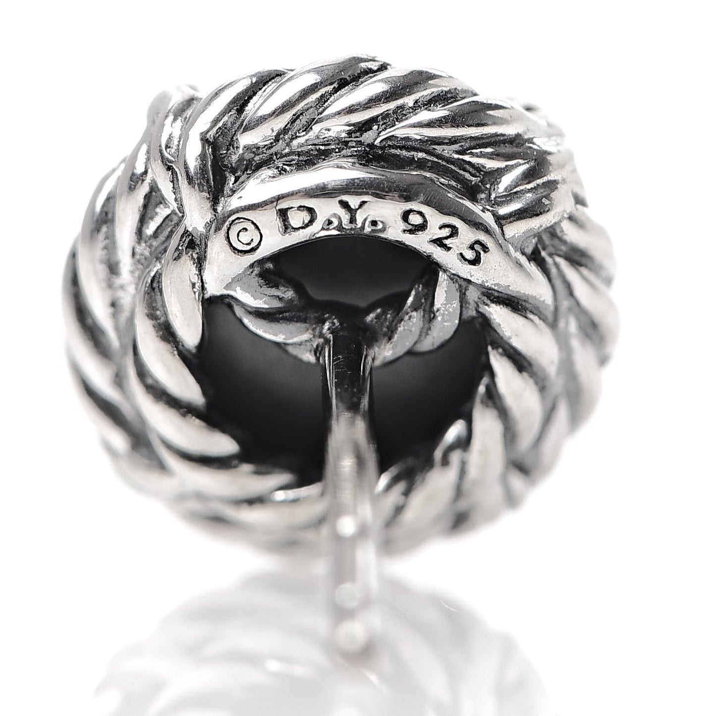 Sterling Silver Black Orchid 8mm Chatelaine Earrings