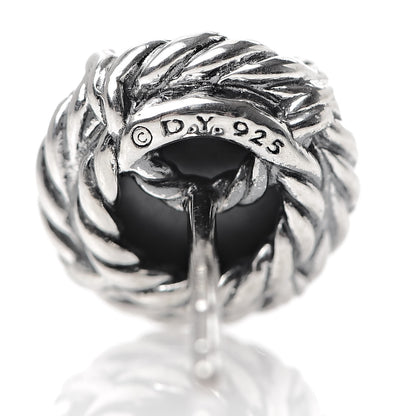 David Yurman Sterling Silver Black Orchid 8mm Chatelaine Earrings 4 of 4