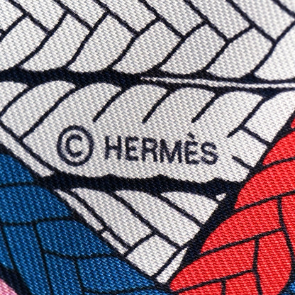 Hermes Silk Tresses H Twilly Bleu Cobalt Rose Vert 4 of 4