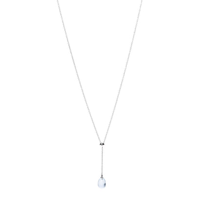 Tiffany 18K White Gold Aquamarine Rainbow Drops Pendant Necklace 1 of 5