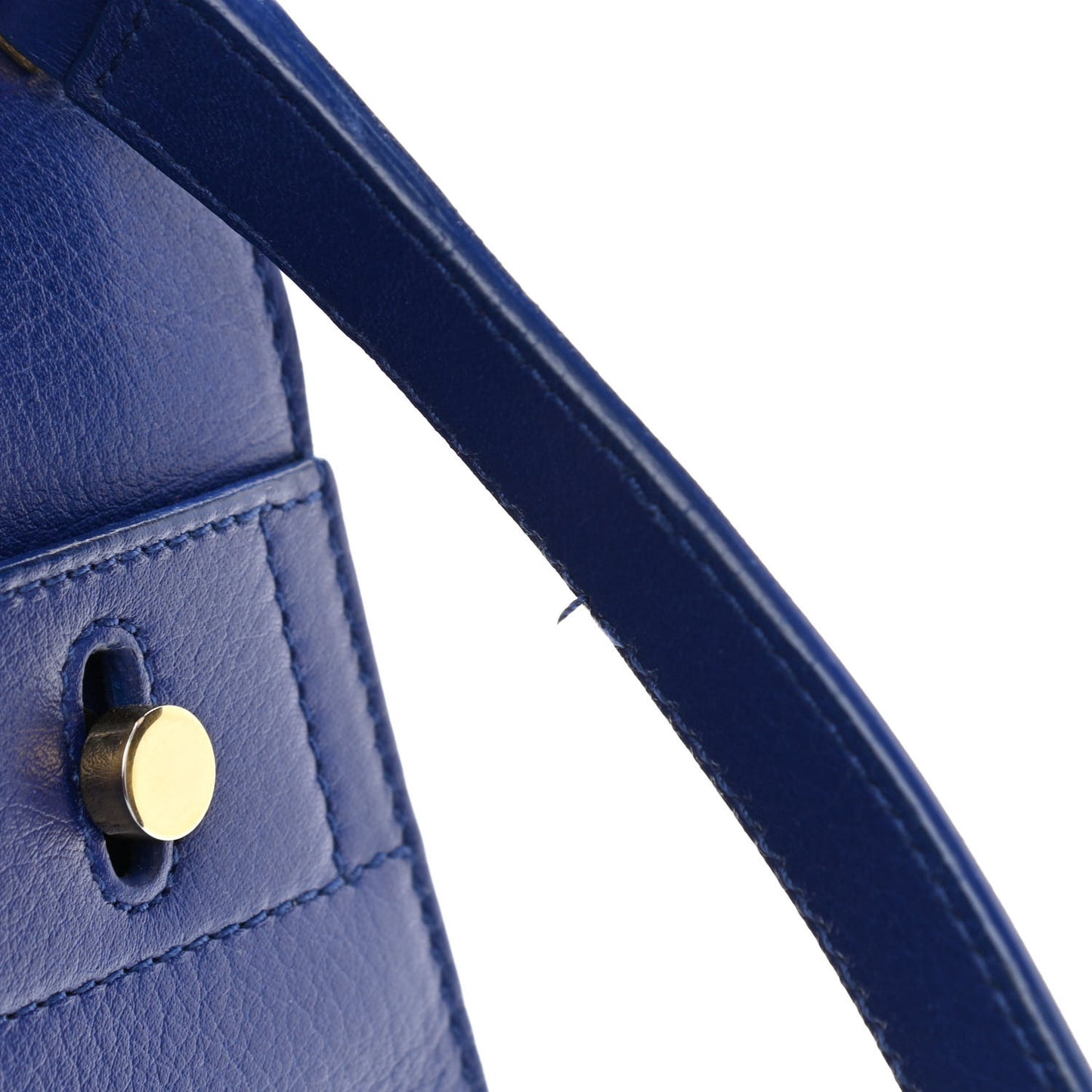 Calfskin Canvas Small Muse Two Blue