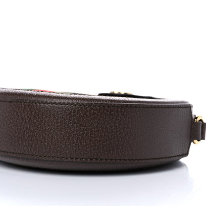 Gucci GG Supreme Monogram Equestrian Web Mini Ophidia Round Shoulder Bag Brown 9 of 10