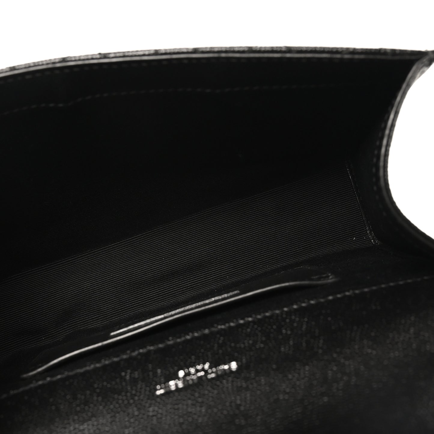 Grain De Poudre Textured Mixed Matelasse Triquilt Small Monogram Satchel Black