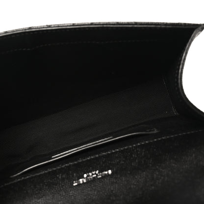 Saint Laurent Grain De Poudre Textured Mixed Matelasse Triquilt Small Monogram Satchel Black 5 of 9