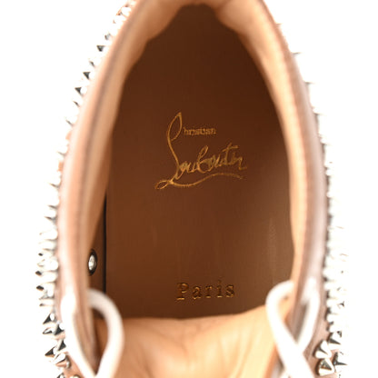 Christian Louboutin Calfskin Mens Lou Spikes Flat Sneakers 40 Brown 7 of 13
