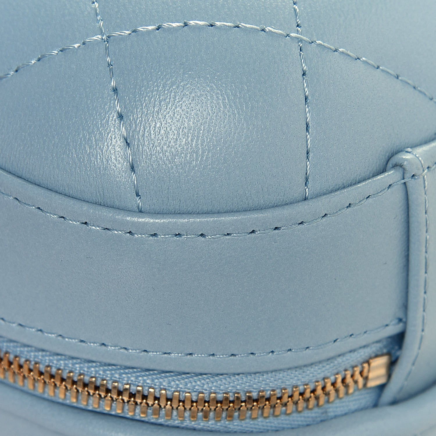 Chanel Lambskin Quilted CC Bubble Vanity Case With Chain Light Blue 11 of 12