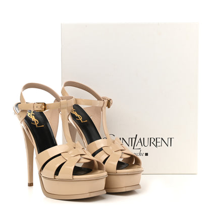 Saint Laurent Patent Tribute 105 Platform Sandals 39 Nude Powder 12 of 12