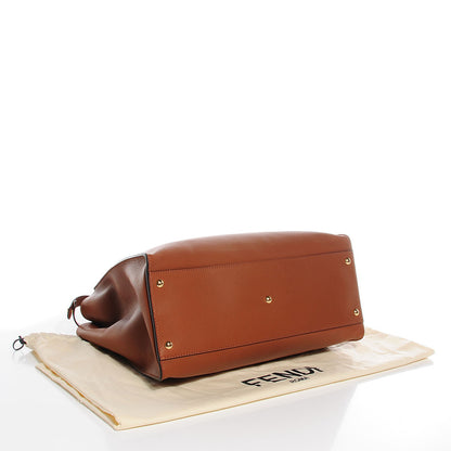 Fendi Vitello Dolce Large Peekaboo Iconic Satchel Corteccia 4 of 9